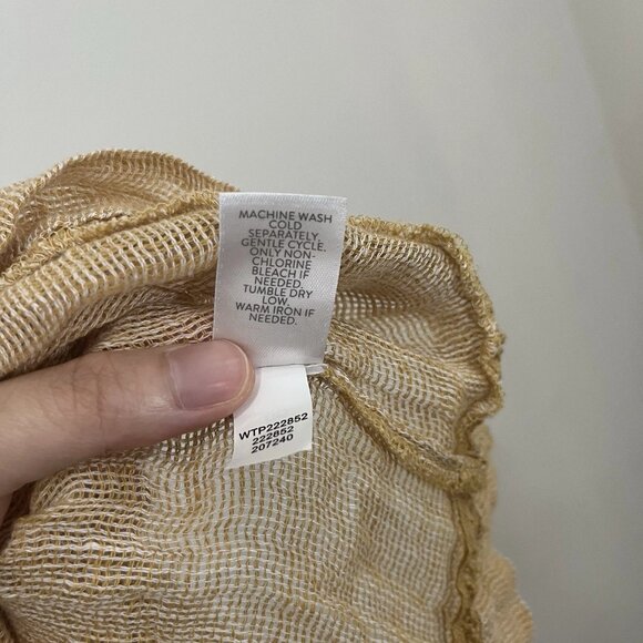 J. Jill PureJill Open Weave Linen 3/4 Sleeve Boxy Top S Petite Lagenlook Beach - Picture 9 of 10